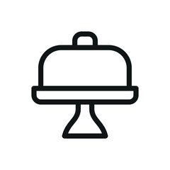 Poster - Cake stand isolated icon, cake display stand vector symbol with editable stroke