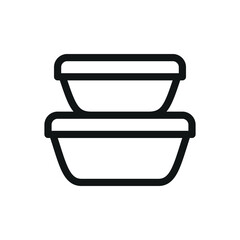 Poster - Food container isolated icon, food storage containers vector symbol with editable stroke