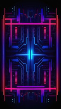 Abstract technology background with vertical neon stripes, design, lines, visualization of speed, motion, futuristic energy in digital computer art