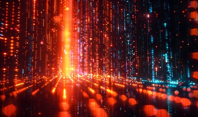 Wall Mural - visualization of data streams in a data network arranged in circular lines, abstract background crea