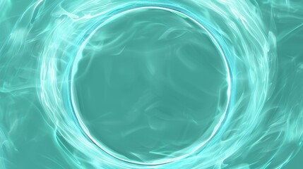 Poster - Smooth shiny turquoise circle on abstract background. Can be used as a logo.