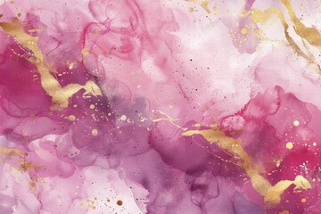 Poster - Close up of a pink and gold abstract painting. Suitable for artistic backgrounds