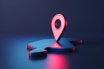 Poster - A single puzzle piece with a red pin attached, suitable for business and strategy concepts