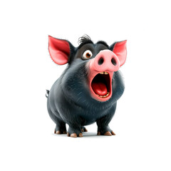 Cartoon Pig With Open Mouth