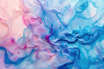 Poster - Detailed close-up of a blue and pink painting, suitable for artistic backgrounds