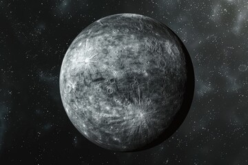 Poster - Close-up of a planet with a backdrop of stars. Ideal for science and astronomy concepts