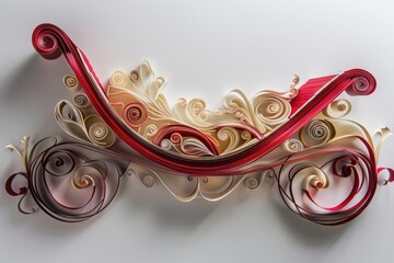Poster - Detailed shot of red and white paper artwork, suitable for various design projects