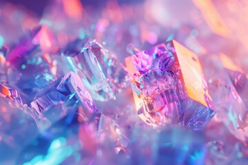 Poster - Detailed view of a cluster of crystals, perfect for science or geology projects
