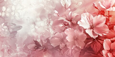 Poster - A close up of a bunch of pink flowers, perfect for nature backgrounds