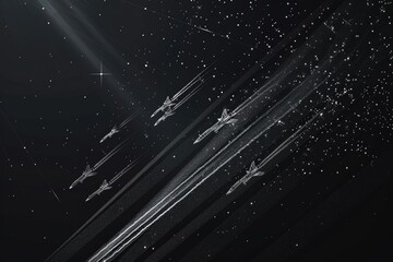Poster - Fighter jets flying through the night sky. Perfect for military or aviation concepts