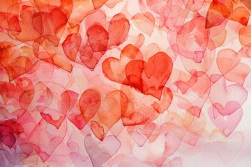 Poster - A colorful painting of a bunch of red hearts. Perfect for Valentine's Day projects