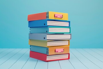 Poster - A stack of books sitting on top of each other. Great for educational and reading concepts