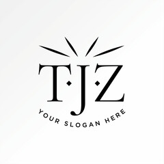 Poster - Logo design graphic creative concept premium abstract vector stock initial letter TJZ serif font emblem ray on top. Related typography monogram brand