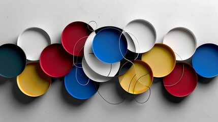 Wall Mural - Abstract colorful modern in white blue yellow and red colours background, banner