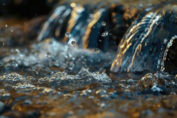 Poster - Detailed view of flowing water, suitable for nature concepts