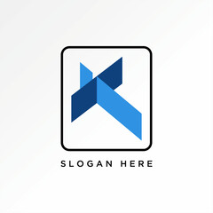 Poster - Logo design graphic concept creative premium vector stock letter initial X 3D font cut off view shadow color. Related to typography monogram branding