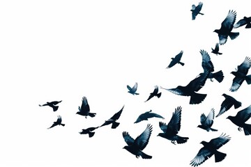 Aufkleber - A flock of birds flying in the sky. Suitable for various nature and freedom concepts