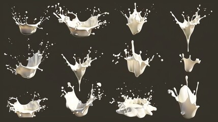 Poster - Sprite sheet for milk splash animation, drip animation