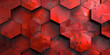 Dark Red vector template in hexagonal style. 