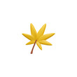 3D vector icon of a Japanese maple leaf in orange tones on a white background
