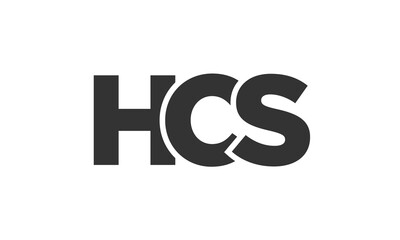 Poster - HCS logo design template with strong and modern bold text. Initial based vector logotype featuring simple and minimal typography. Trendy company identity.