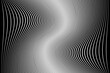 Abstract Halftone Black and White Wavy Lines Textured Background with 3D Illusion and Twisting Movement Effect. 