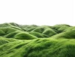 Lush green grass-covered hills creating a soft, velvety texture with an abstract natural landscape.