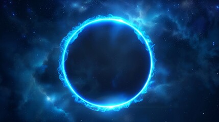 Wall Mural - abstract black hole in cosmic galaxy with stars shining bright in night sky. infinity portal with ne
