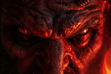 Wall Mural - AI generated portrait of evil supernatural being satans from hell