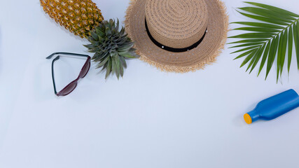 Wall Mural - The tropical palm leaf isolated on white background