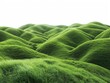 Vibrant green hills with a soft, velvety texture creating a calming and surreal landscape.