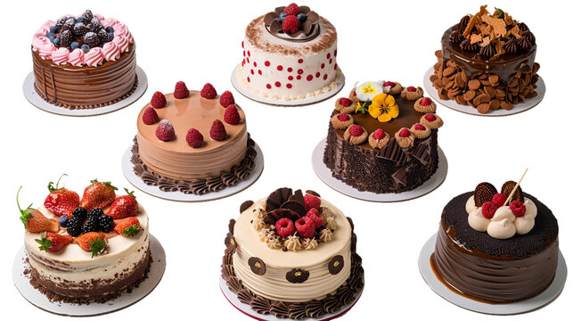 Set of cakes PNG transparent background