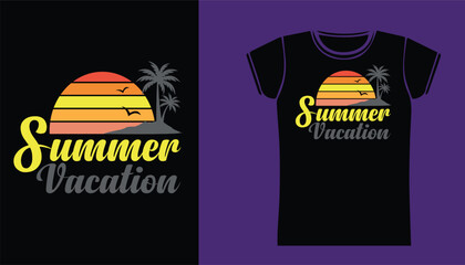 Wall Mural - Summer vacation t shirt design