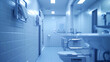 Sterile and modern bathroom interior with surgical light, focusing on hygiene and cleanliness.