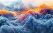 Dynamic energy flow abstract blue and orange background