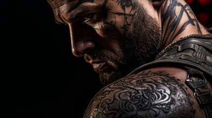 Wall Mural - Intricate tattoos tell gladiator's story