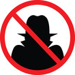Anti Spy icon. Hacker sign. No thefts symbol. flat style.