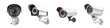 © DETHAL - Set of CCTV security camera isolated on transparent and white background