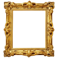 The golden retro, magnificent large and beautiful rectangular square frame is a border frame from the Baroque Victorian era