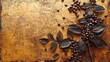 Vintage grunge brown and beige collage background with coffee theme. Different textures and shapes
