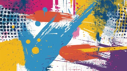 Poster - a modern exhibition poster with an abstract background with paint stains and grunge texture. a color