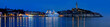 Rovinj Altstadt mit Kreuzfahrtschiff im Hafen bei Nacht, Istrien, Kroatien, Europa, Panorama 