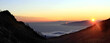 Abendstimmung vom Kraterrand auf Teneriffa mit Blick auf Insel La Gomera, Kanaren, Spanien, Europa, Panorama 