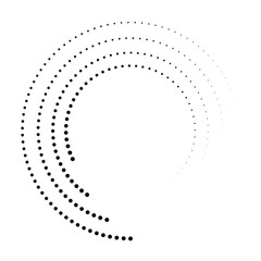 Leinwandbilder - Circle dotted speed lines, halftone dots in circle form on white background, halftone circle frames, dotted circle frame, vector file