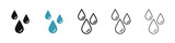 Fototapeta  - Oil or water droplet sign set. Blood or tear sign for UI designs.