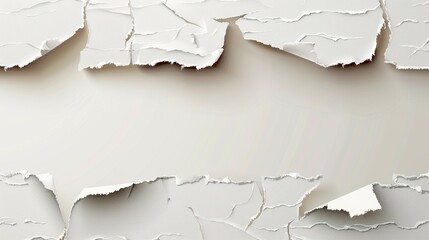 Poster - Vintage rough header illustration using ripped paper edge texture modern banner. White tear page strip template border. Grunge damage scrapbook abstract frame collection. Ripped sheet collection for