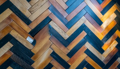 architectural and interior design projects. The image features a high-resolution close-up of the intricate wood grains and repeating chevron pattern. Background