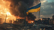 Ukraine-russia conflict illustration. tensions in eastern europe for stock photo sale