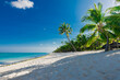 Tropical view of luxury beach on Mauritius island.