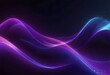 © Farjana Fim - Blue purple wave line light gradient dark background. Abstract technology big data digital background. 3D rendering.